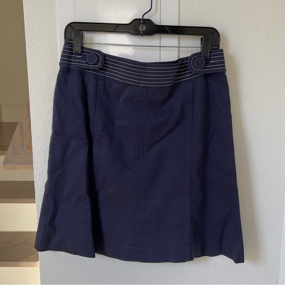 Lily Pulitzer Mini Skirt in Navy Blue with White Stitching